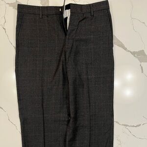 Banana Republic Straight Fit Men's Wool Dress Pants, Dark Gray, 32/34